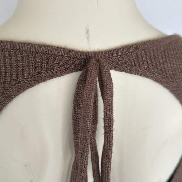 Anthropologie Taupe Open-Back Knit Top - Picture 6 of 7